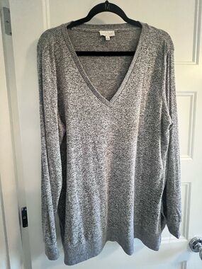 Lucky Brand Heather Gray V-Neck Sweater